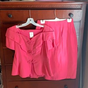 Pink Waters and Waters skirt suit